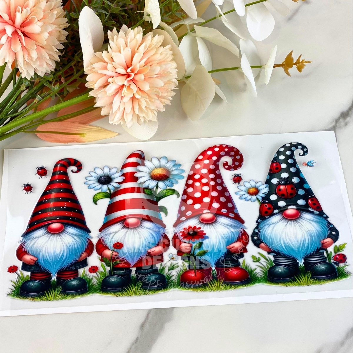Lady Bug Gnomes | 16 oz UV DTF Wrap