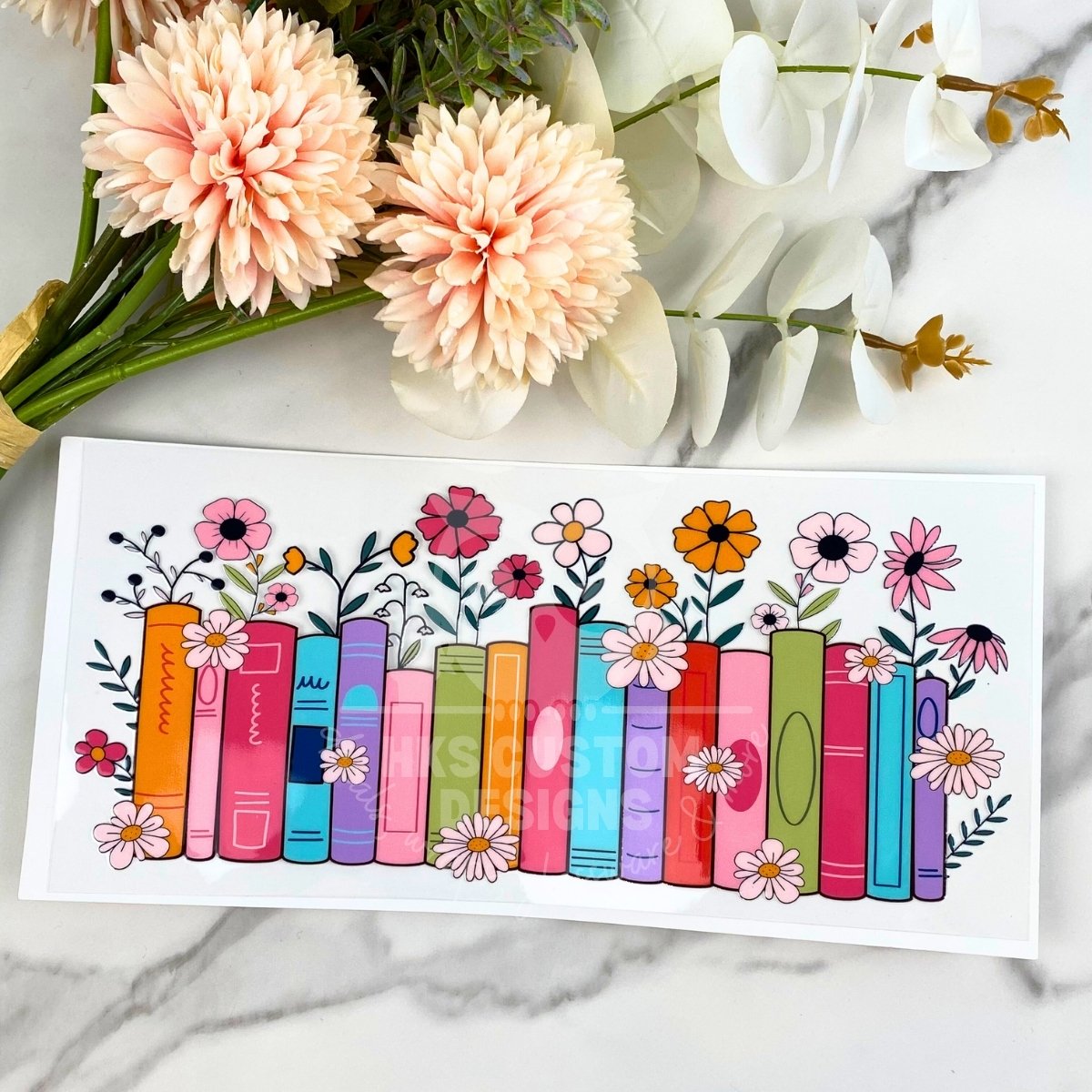Floral Books | 16 oz UV DTF Wrap