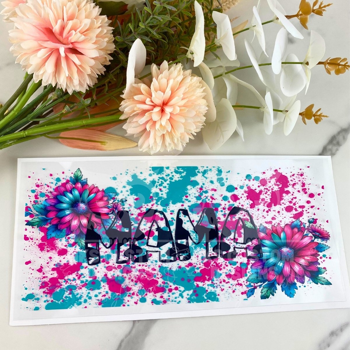Mama Paint Splatter | 16 oz UV DTF Wrap