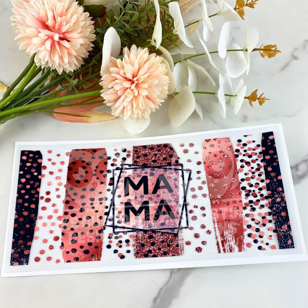 Mama Brush Strokes | 16 oz UV DTF Wrap