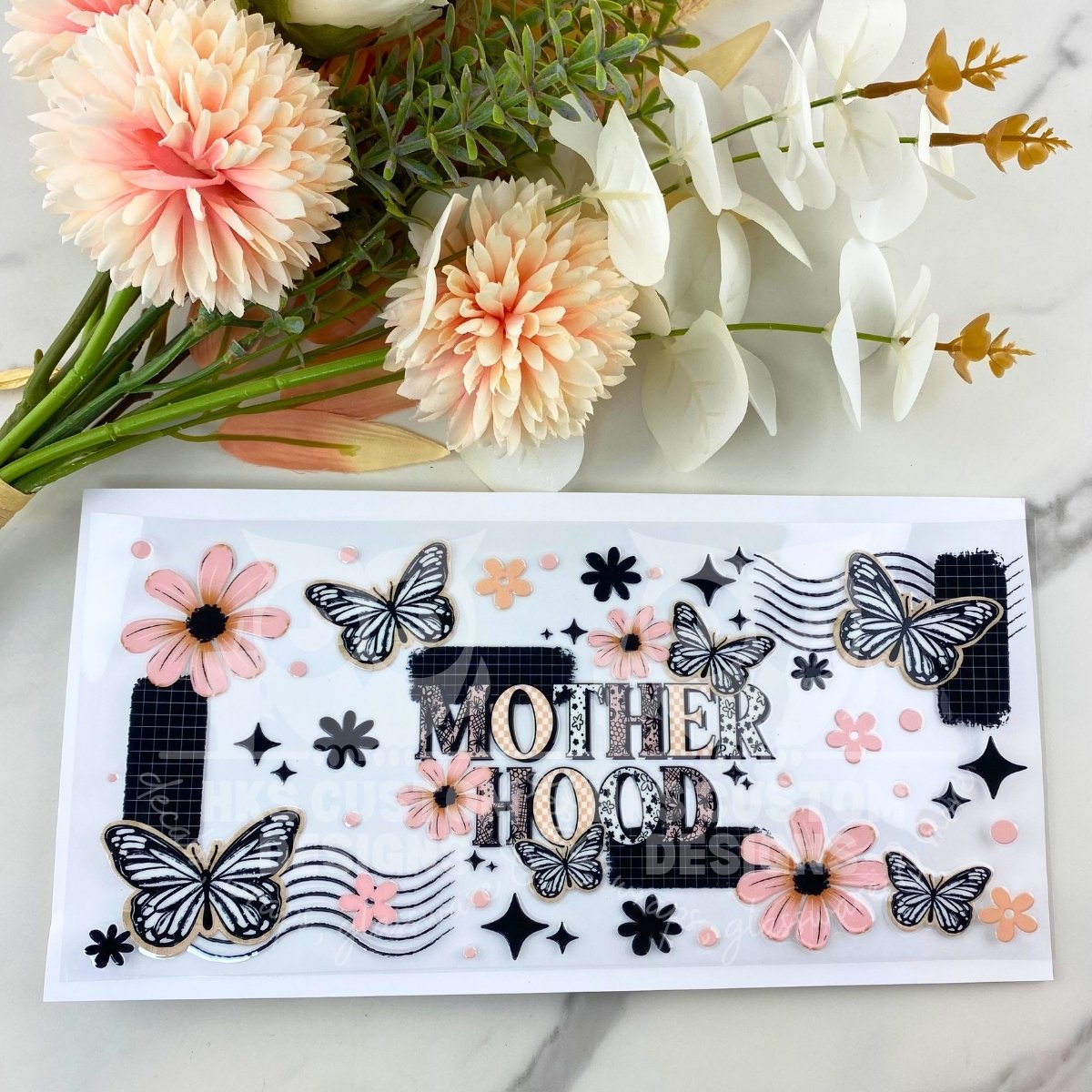 Motherhood Butterfly Floral | 16 oz UV DTF Wrap