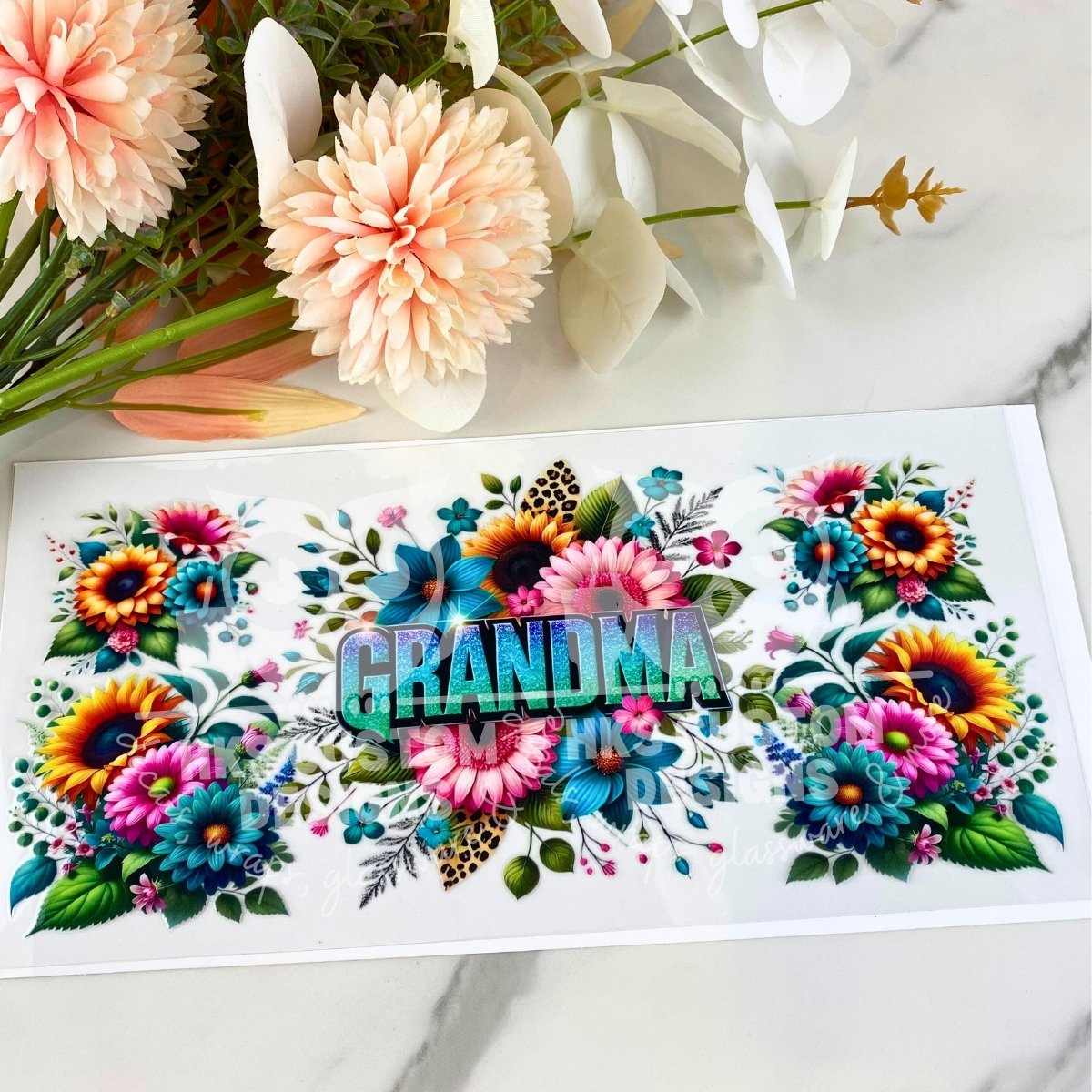 Grandma Floral | 16 oz UV DTF Wrap