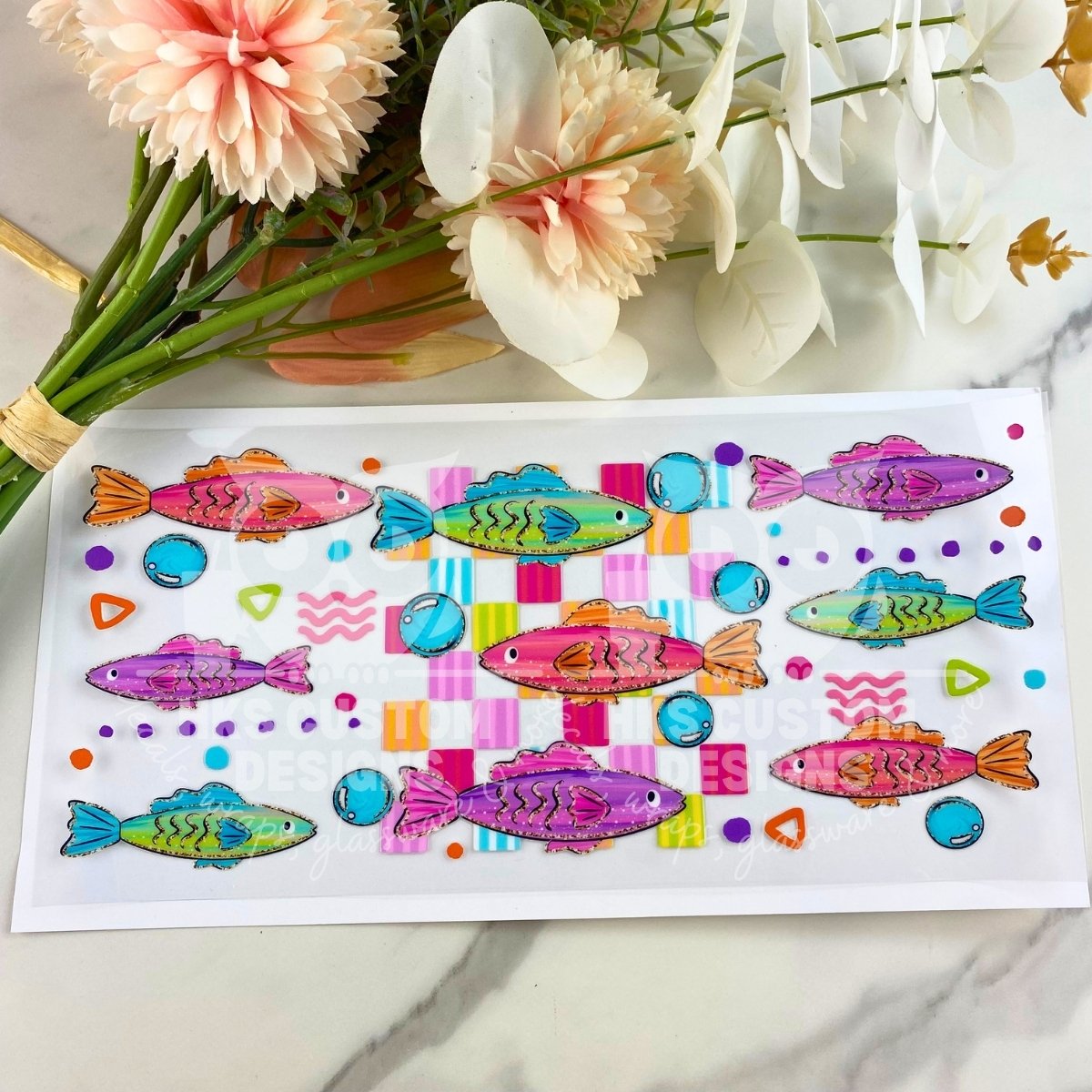 Colorful Fish | 16 oz UV DTF Wrap