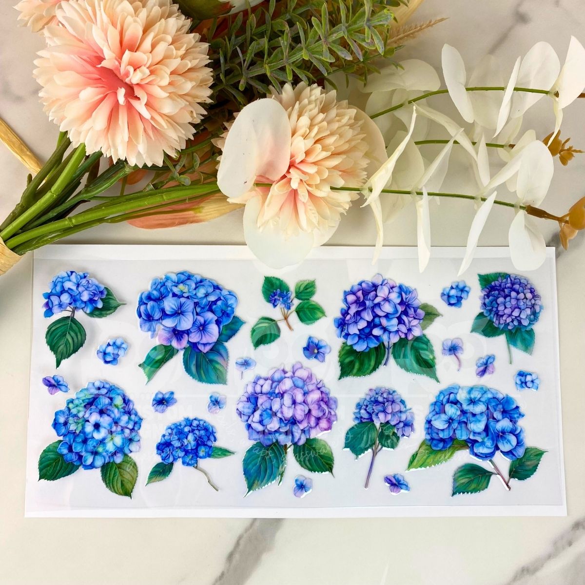 Hydrangeas | 16 oz UV DTF Wrap