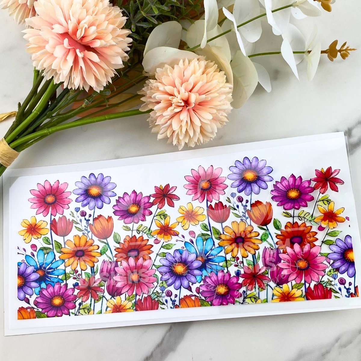 Colorful Wildflower Daisy | 16 oz UV DTF Wrap