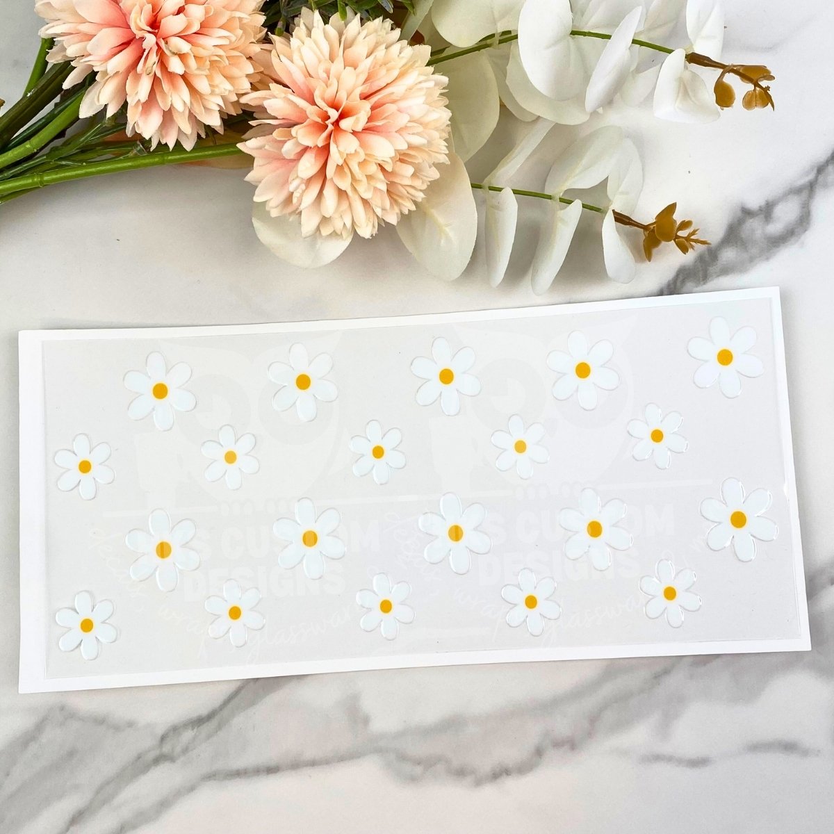Simple White Daisy | 16 oz UV DTF Wrap