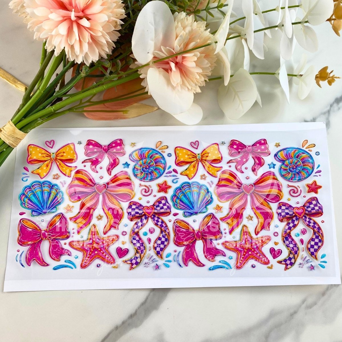 Summertime Bows | 16 oz UV DTF Wrap