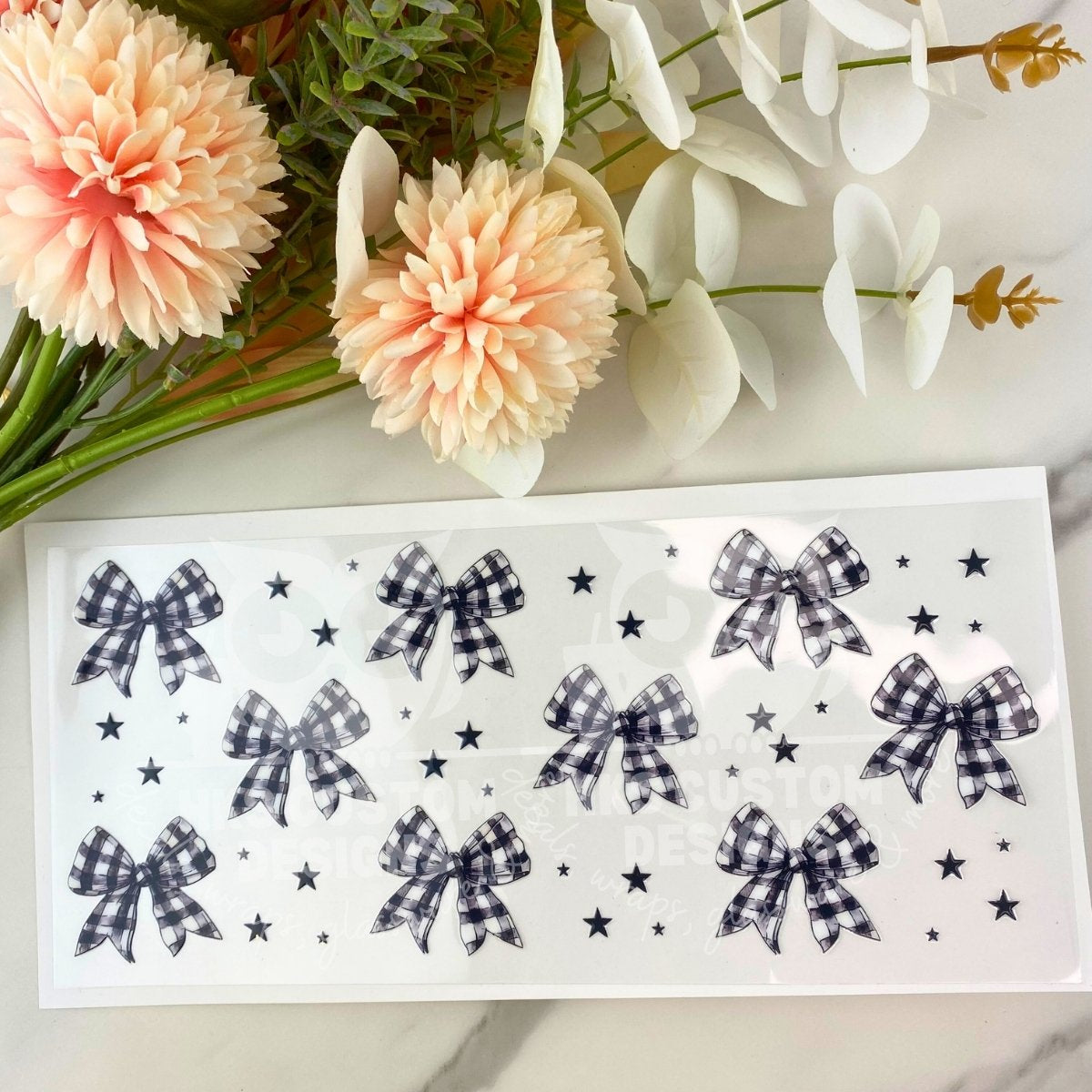 Black & White Bows | 16 oz UV DTF Wrap