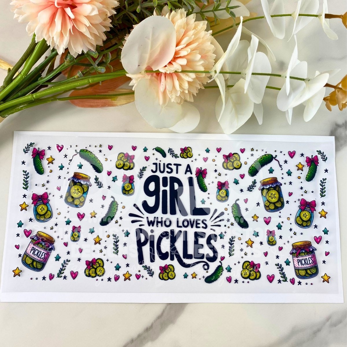 Girl who Loves Pickles | 16 oz UV DTF Wrap