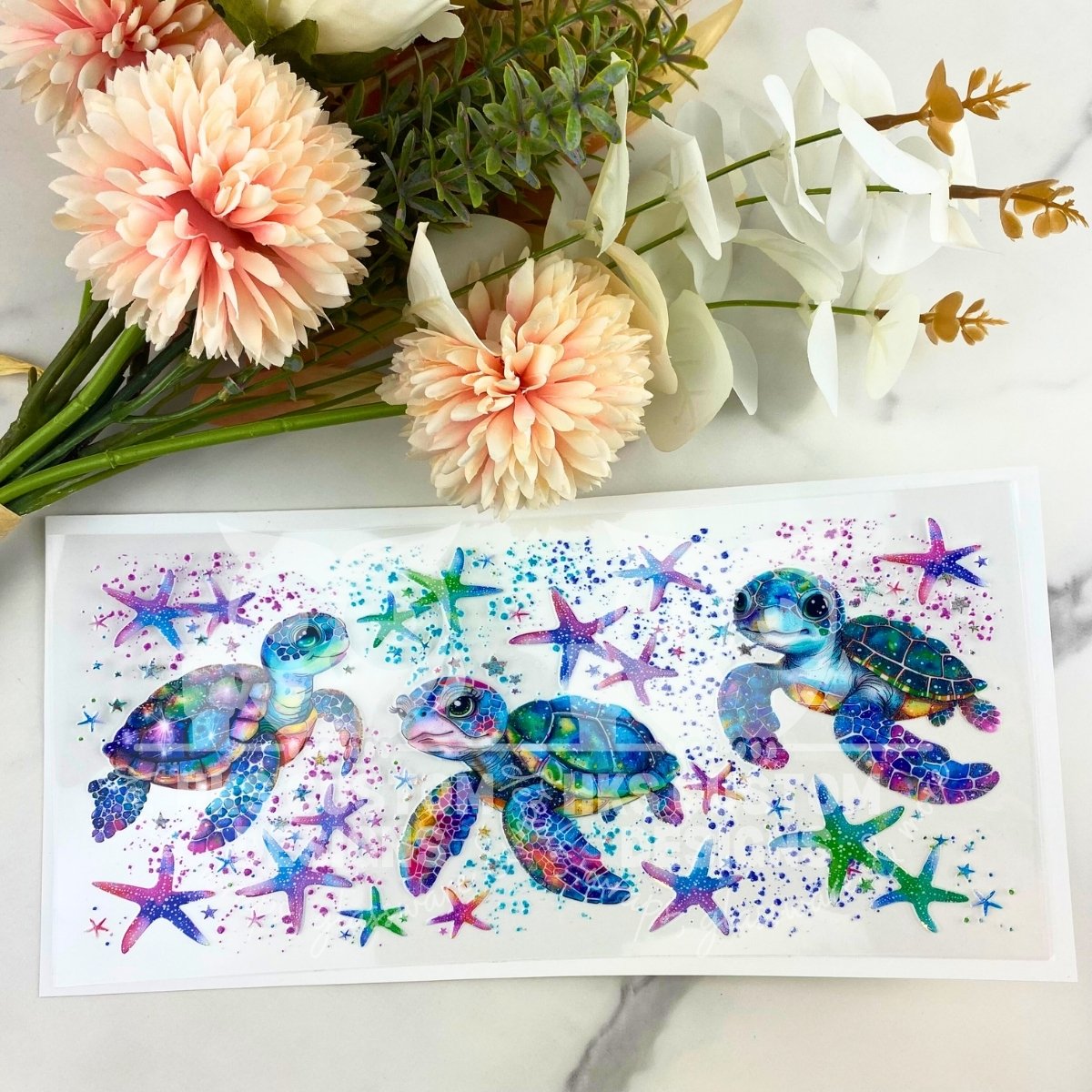 Sparkle Turtle | 16 oz UV DTF Wrap