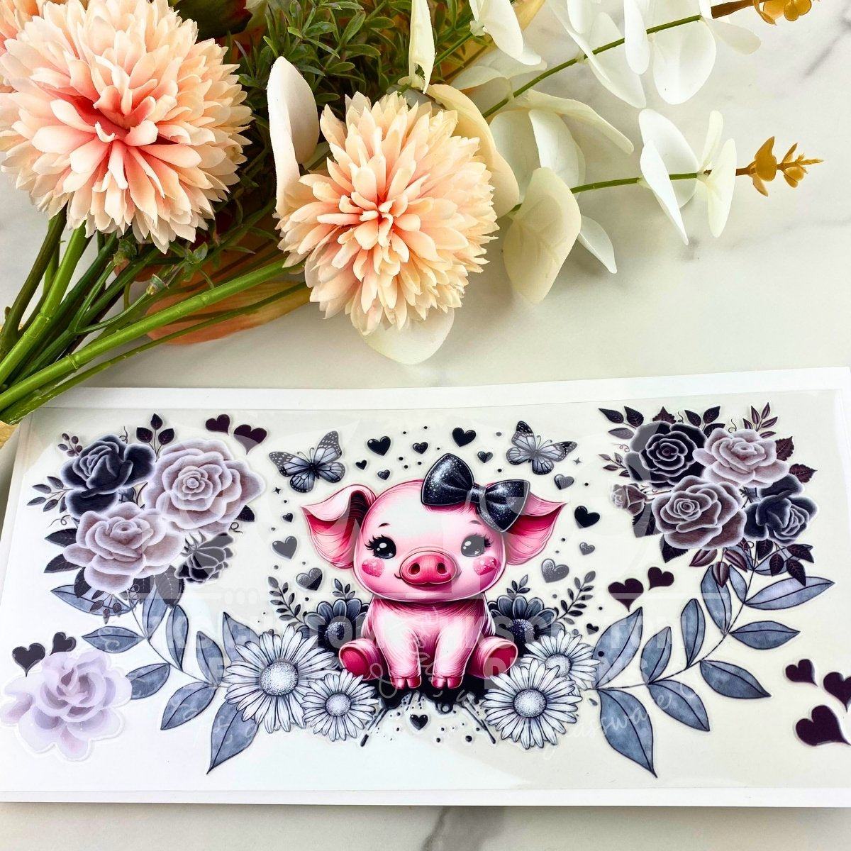 Cute Pig | 16 oz UV DTF Wrap