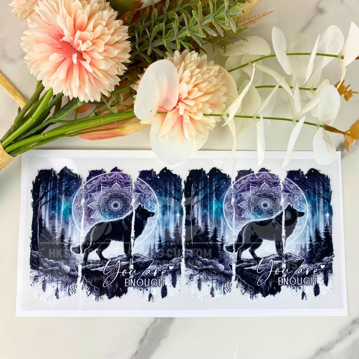 You Are Enough Wolf | 16 oz UV DTF Wrap