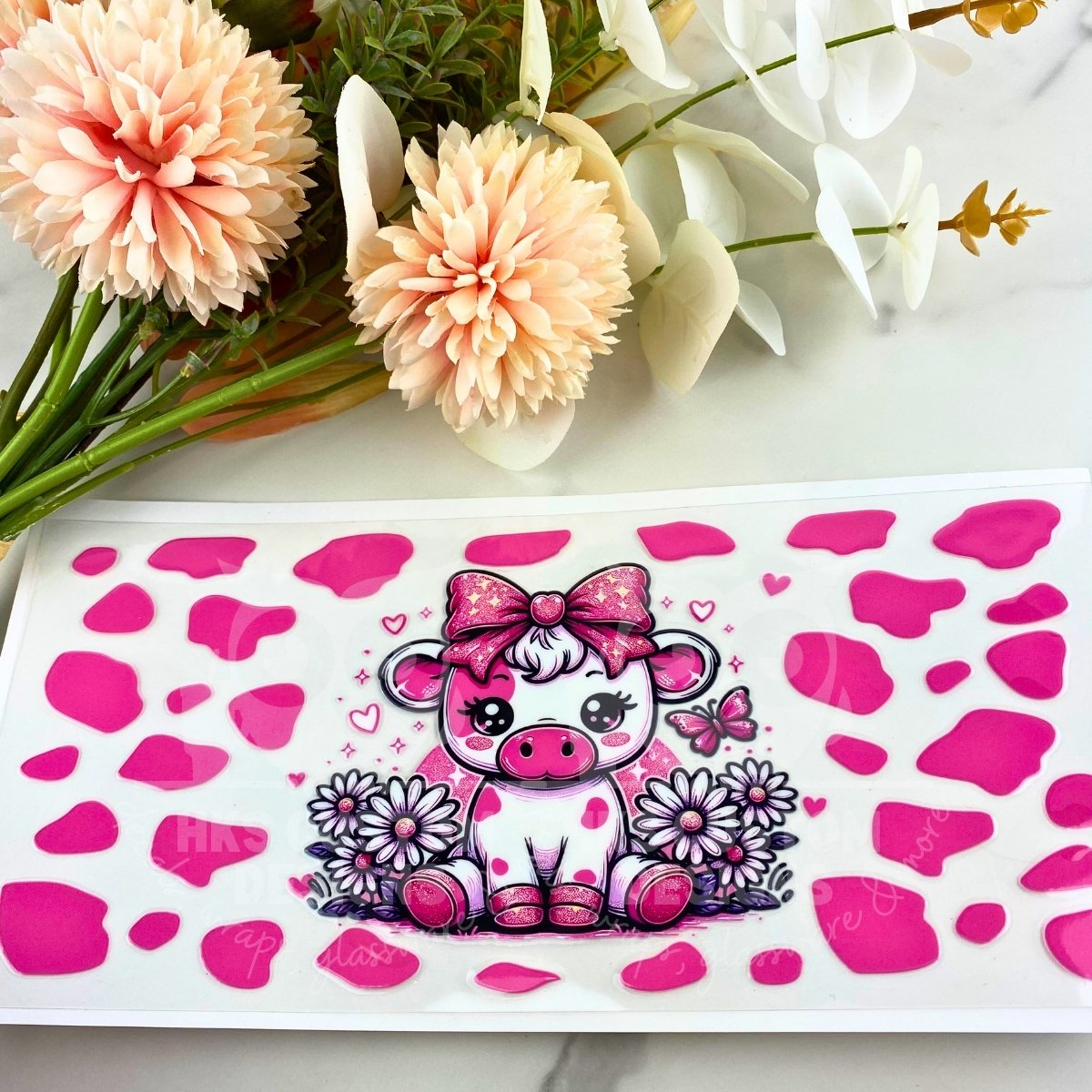 Pink Cow | 16 oz UV DTF Wrap