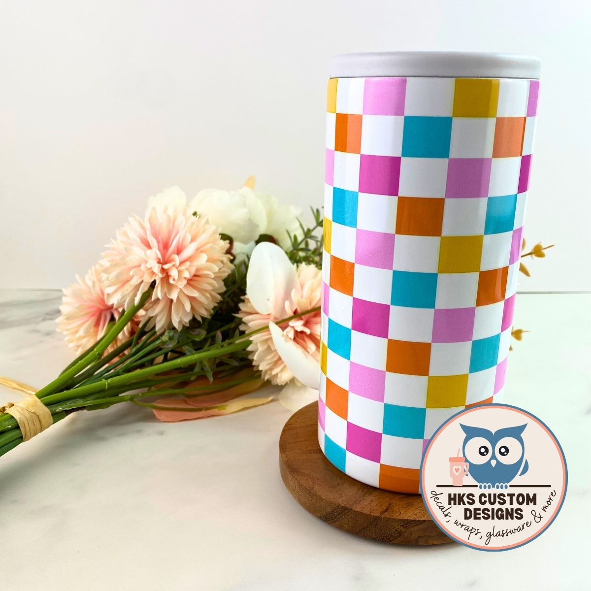 12 oz Patterned Stainless Steel Can Cooler