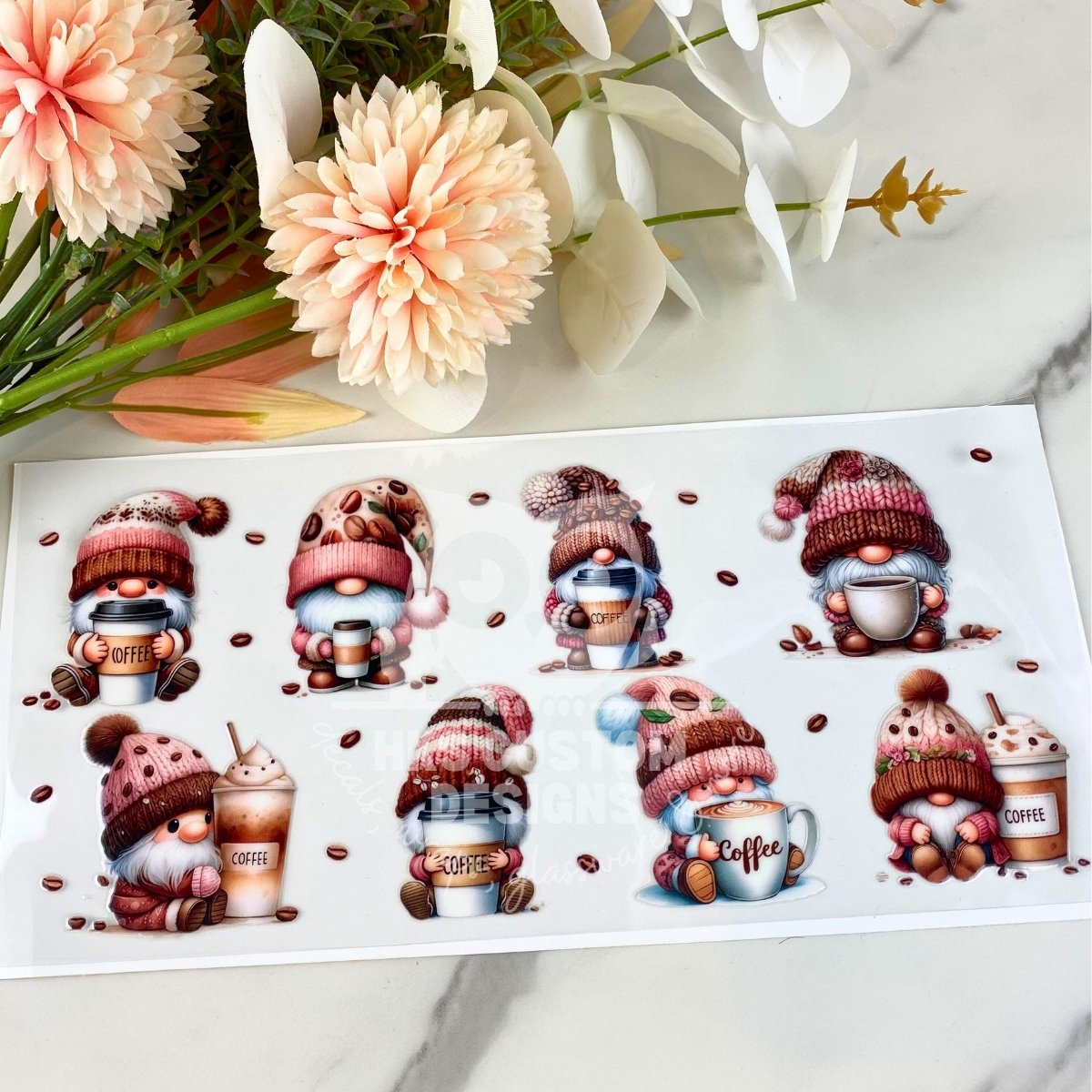 Coffee Gnomes | 16 oz UV DTF Wrap