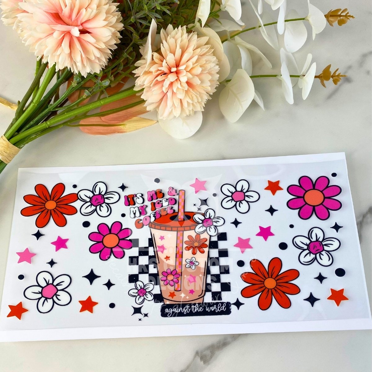 Iced Coffee Against the World | 16 oz UV DTF Wrap