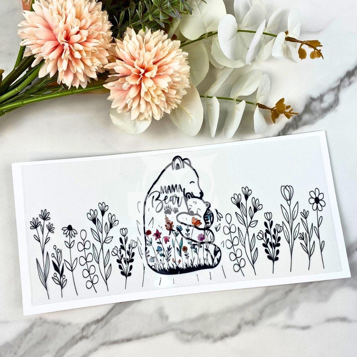 Floral Mama Bear | 16 oz UV DTF Wrap