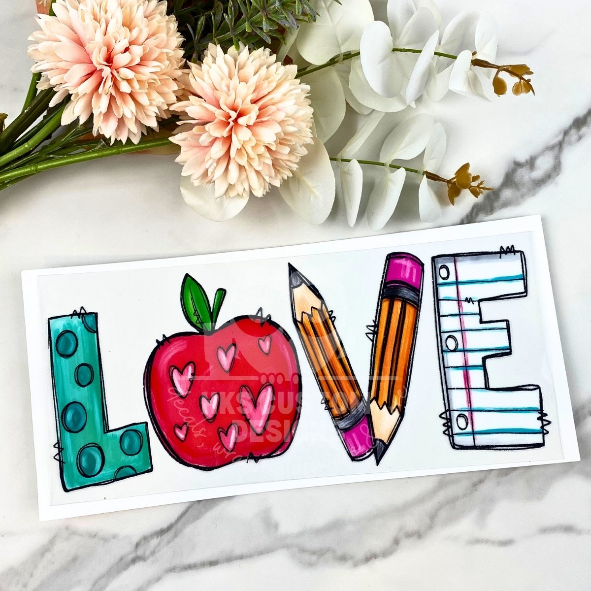 Teacher LOVE | 16 oz UV DTF Wrap