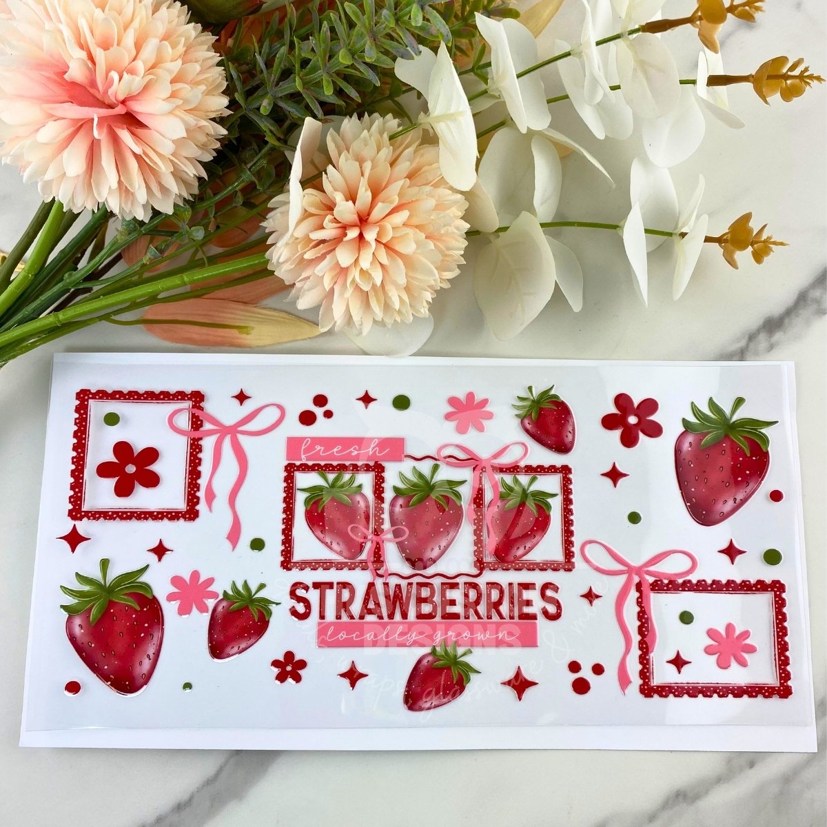 Fresh Strawberries | 16 oz UV DTF Wrap