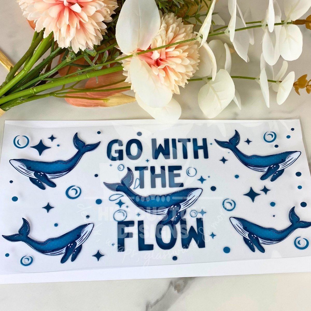 Whale go with the flow | 16 oz UV DTF Wrap