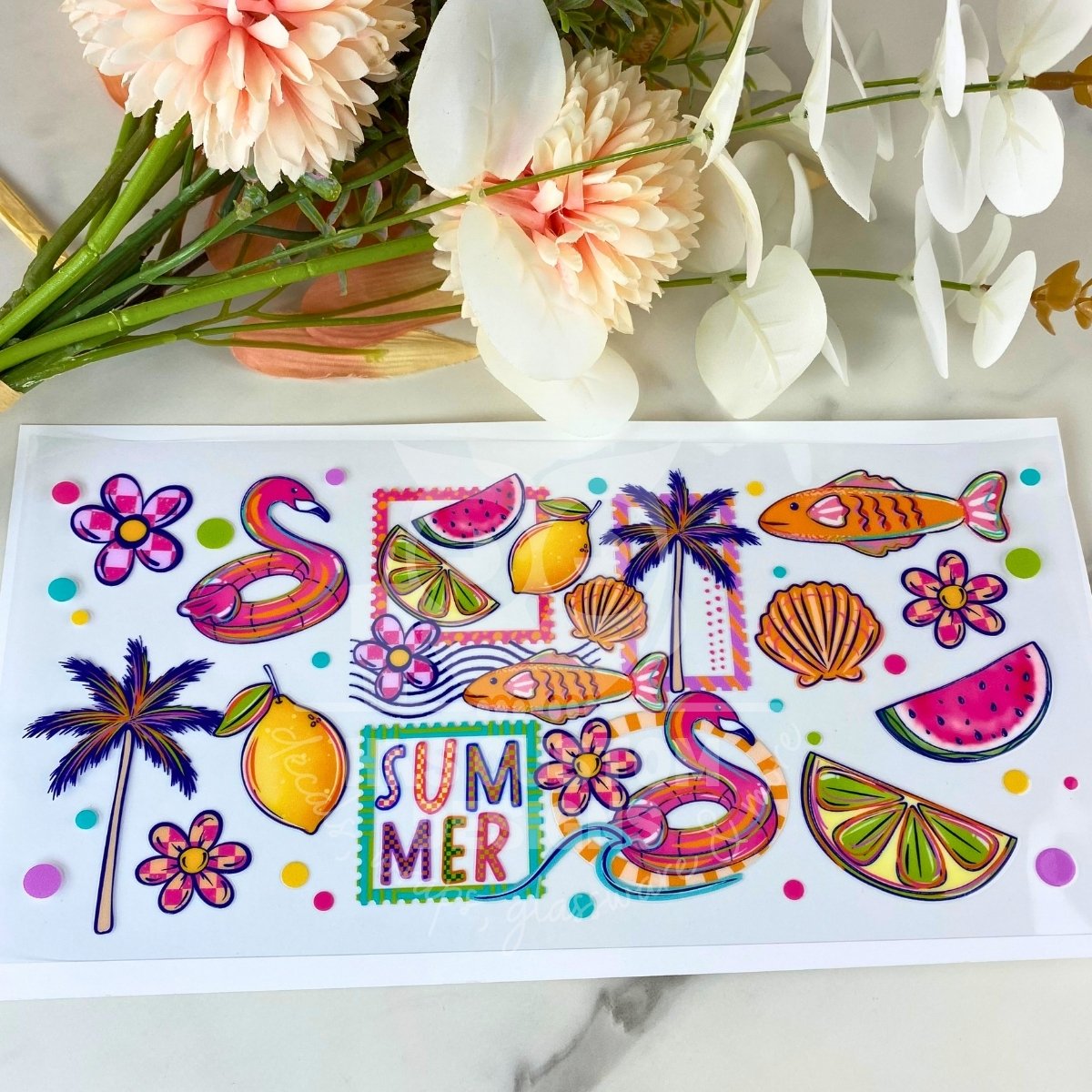 Colorful Summer | 16 oz UV DTF Wrap