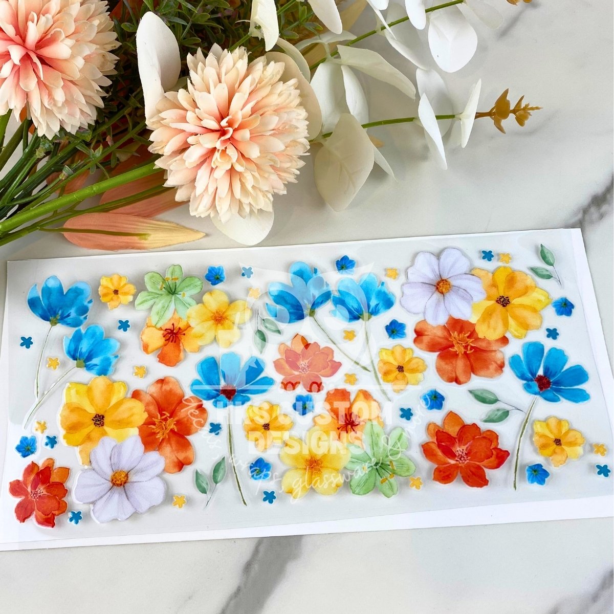 Colorful Floral2 | 16 oz UV DTF Wrap