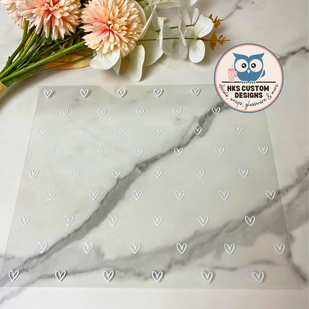 White Hearts | 20/25 oz UV DTF Wrap