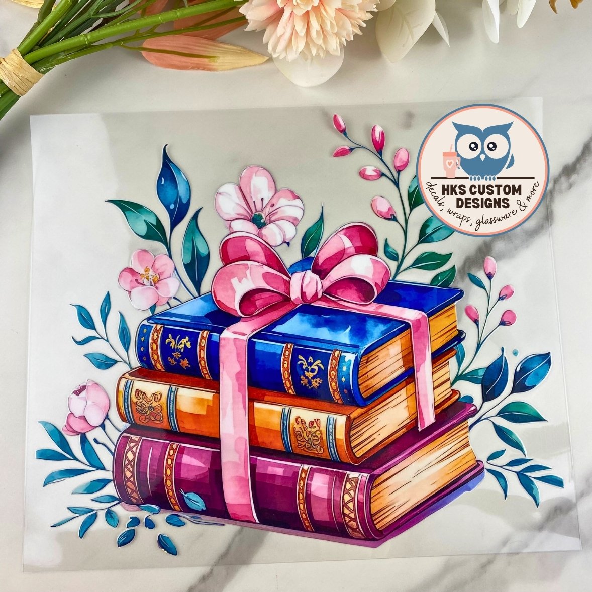 Colorful Bookstack | 20/25 oz UV DTF Wrap