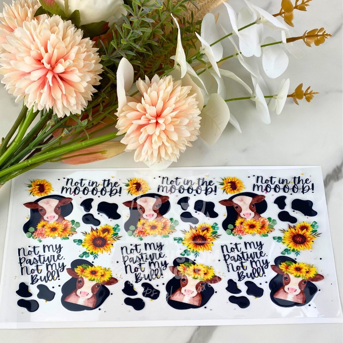 Not in the mood Cow | 16 oz UV DTF Wrap