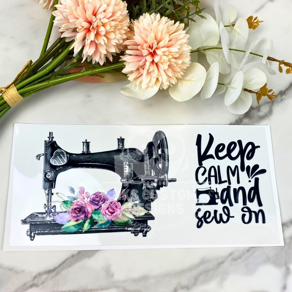 Keep calm and sew on | 16 oz UV DTF Wrap