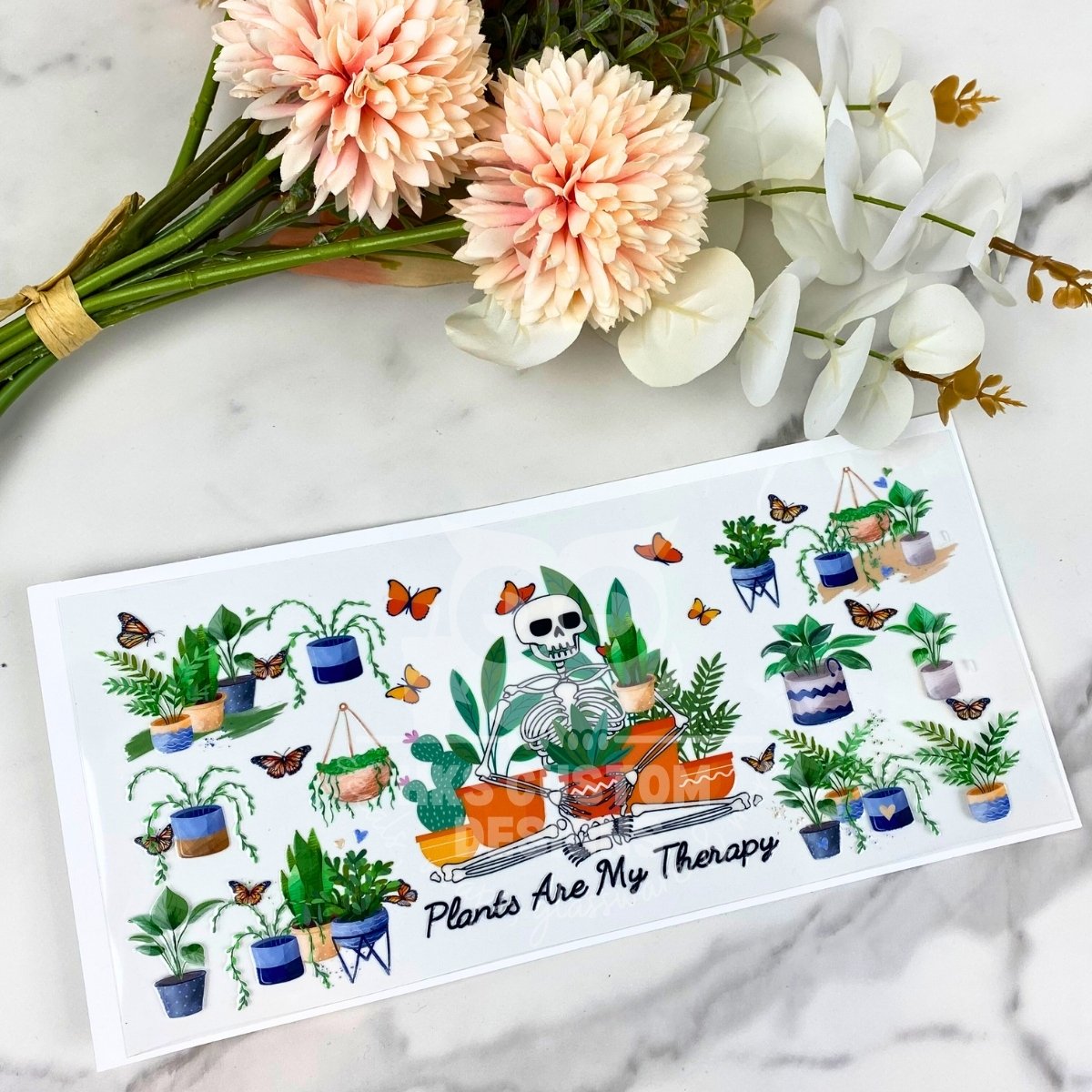Plants are my therapy | 16 oz UV DTF Wrap