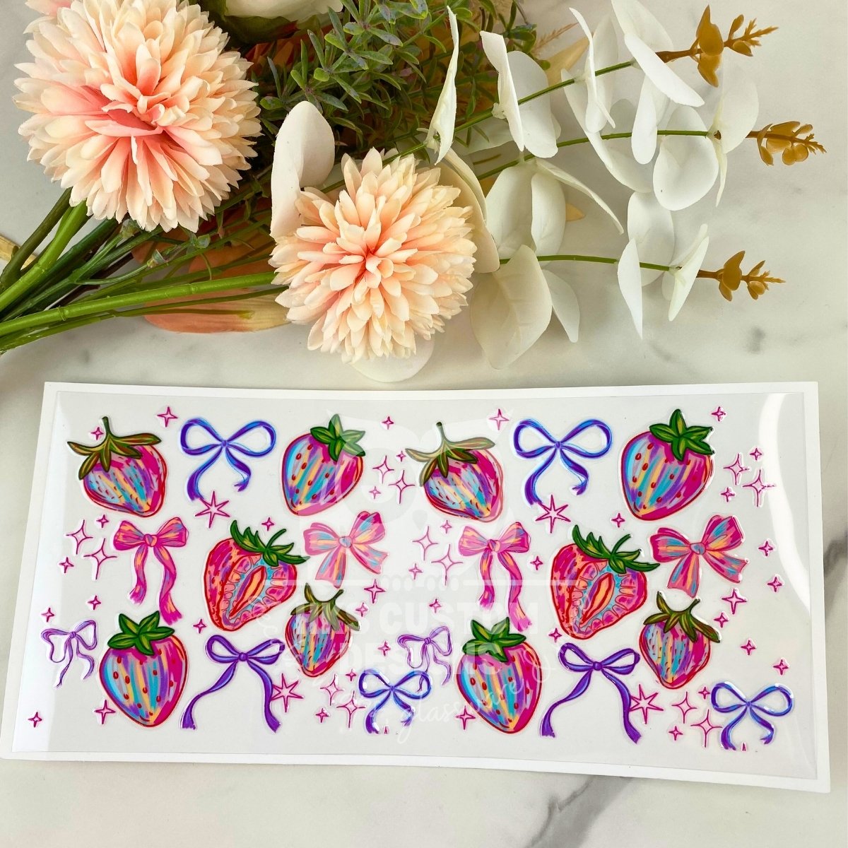 Bows and Strawberries3 | 16 oz UV DTF Wrap