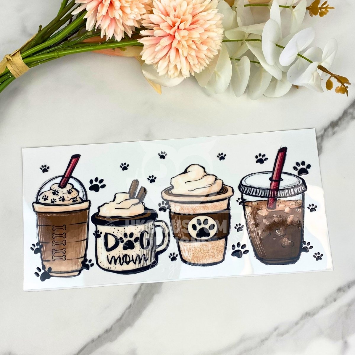 Dog Mom Coffee Cup | 16 oz UV DTF Wrap