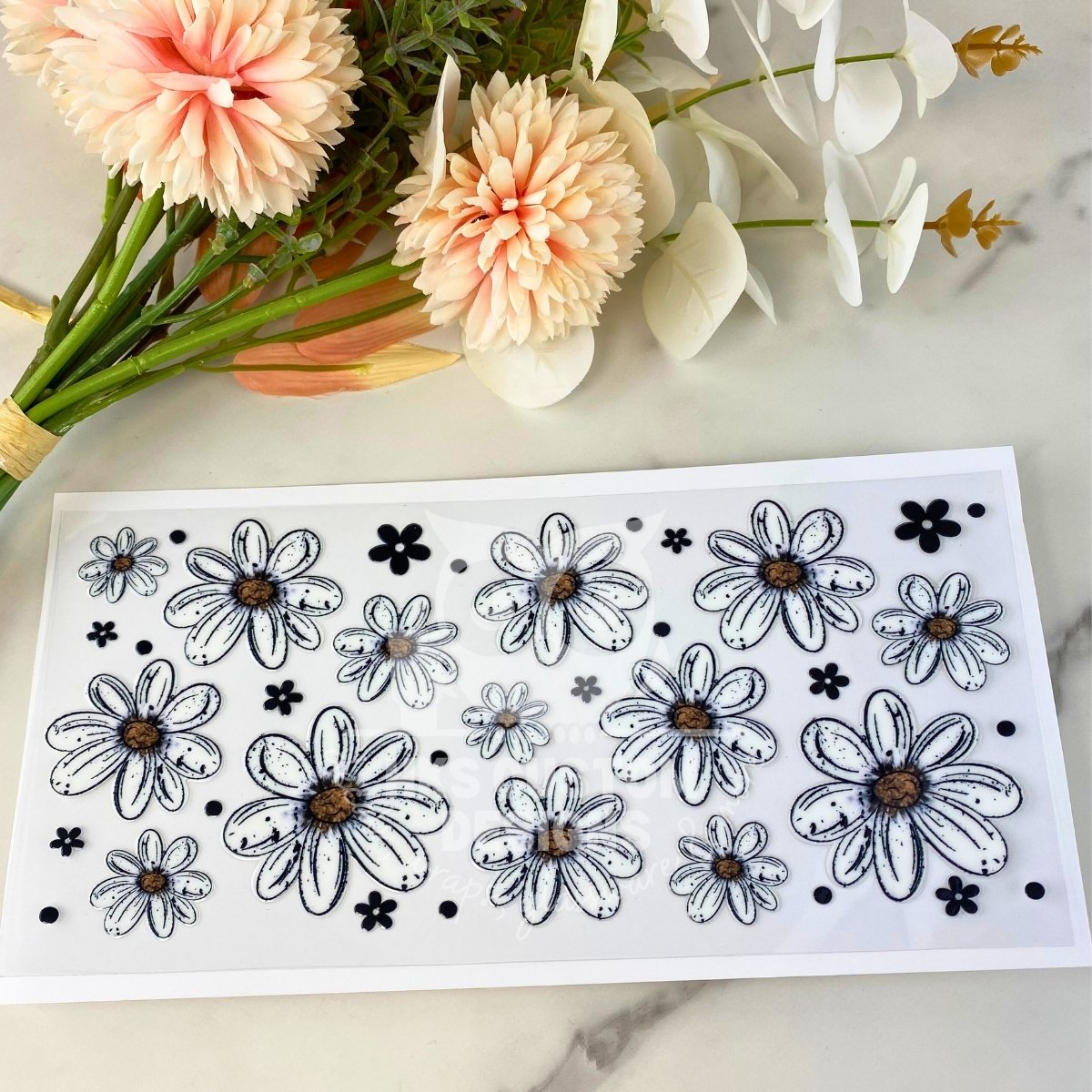 White Daisy | 16 oz UV DTF Wrap