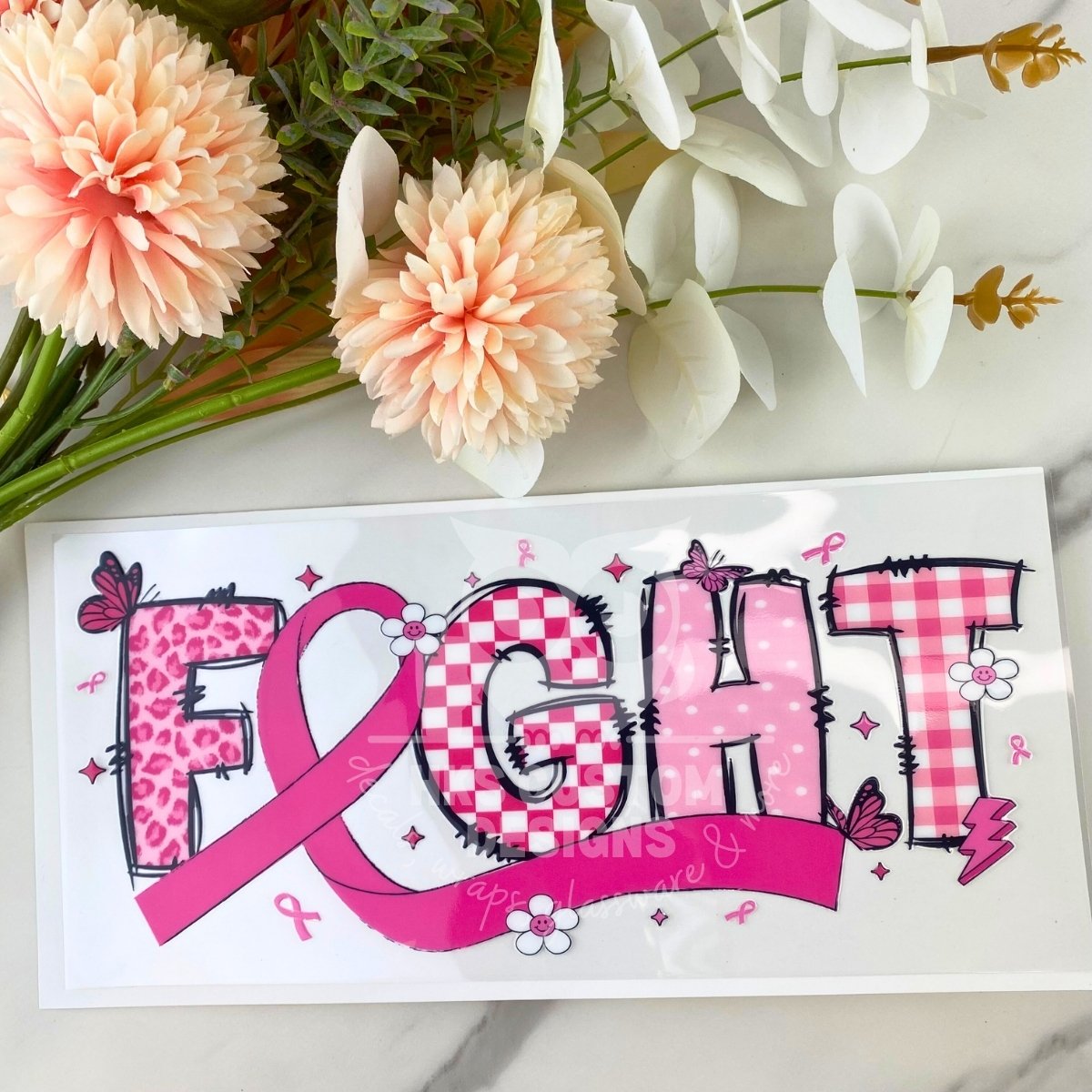 Fight Breast Cancer | 16 oz UV DTF Wrap