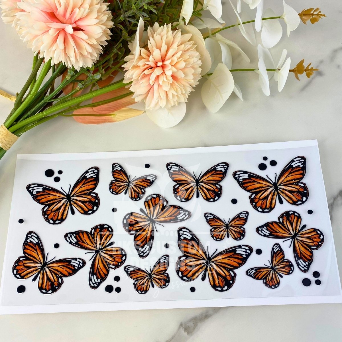 Monarch Butterfly | 16 oz UV DTF Wrap