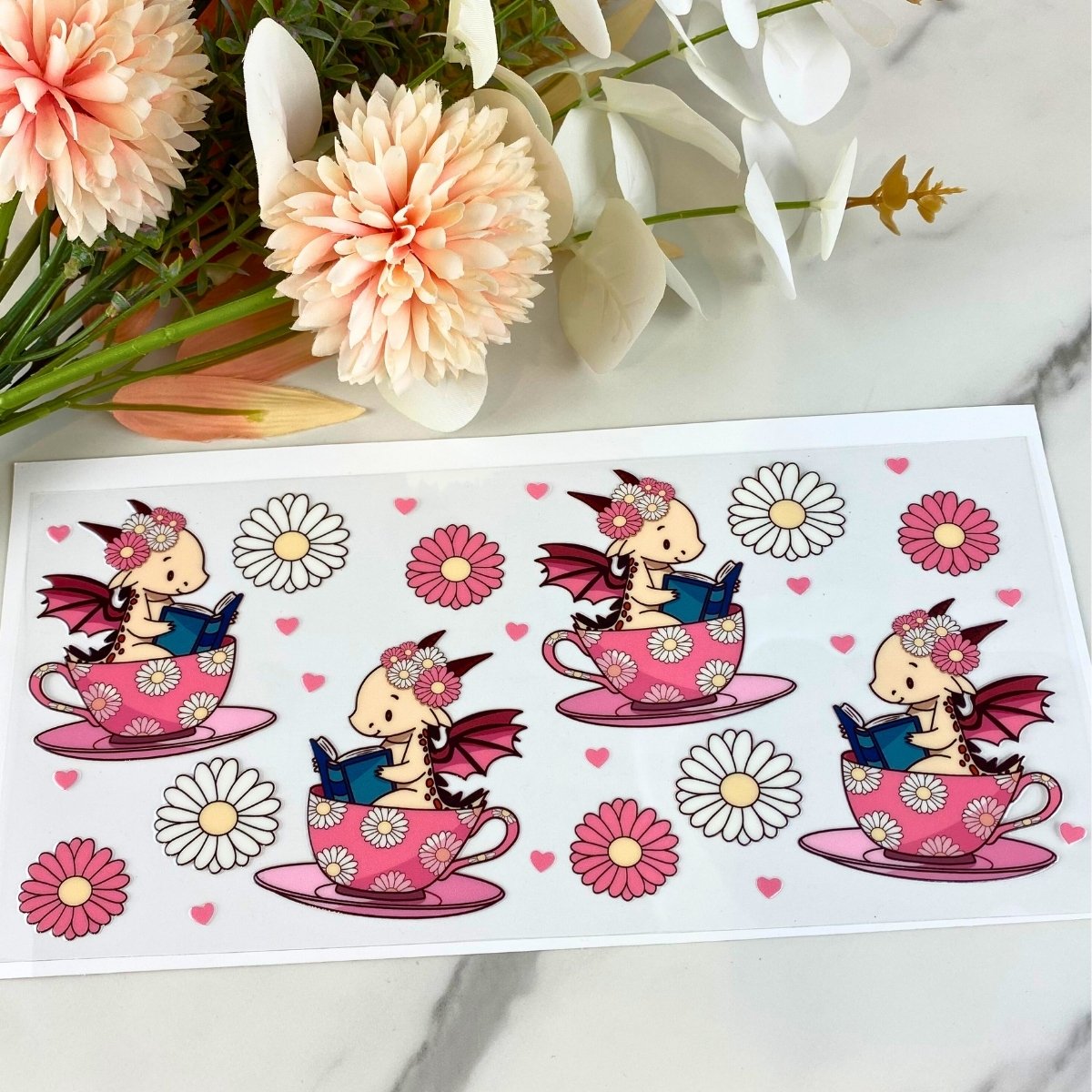 Tea Cup Dragons | 16 oz UV DTF Wrap
