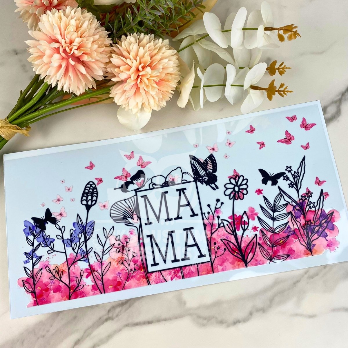 Butterfly & Flower Mama | 40 oz UV DTF Wrap