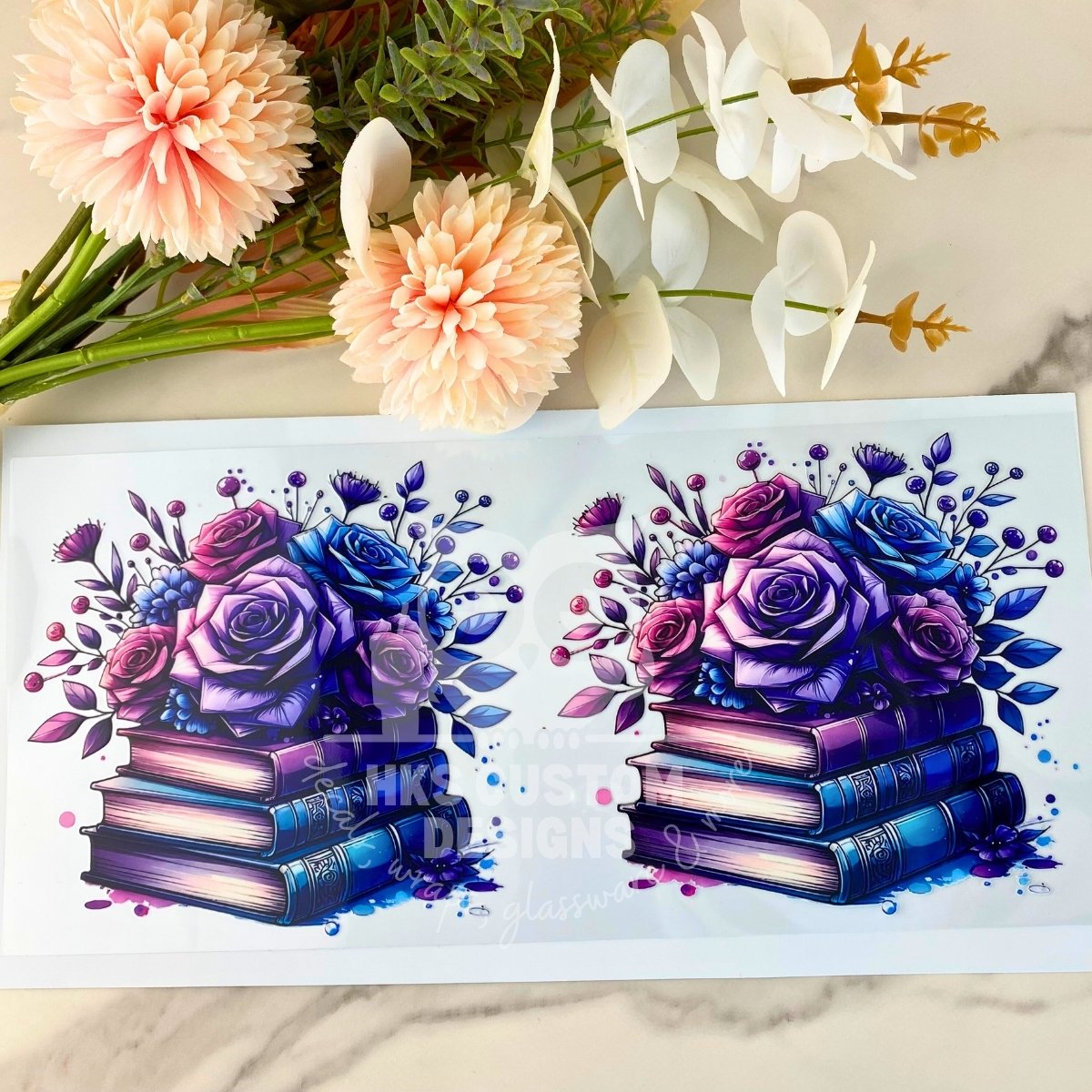 Floral Books2 | 40 oz UV DTF Wrap