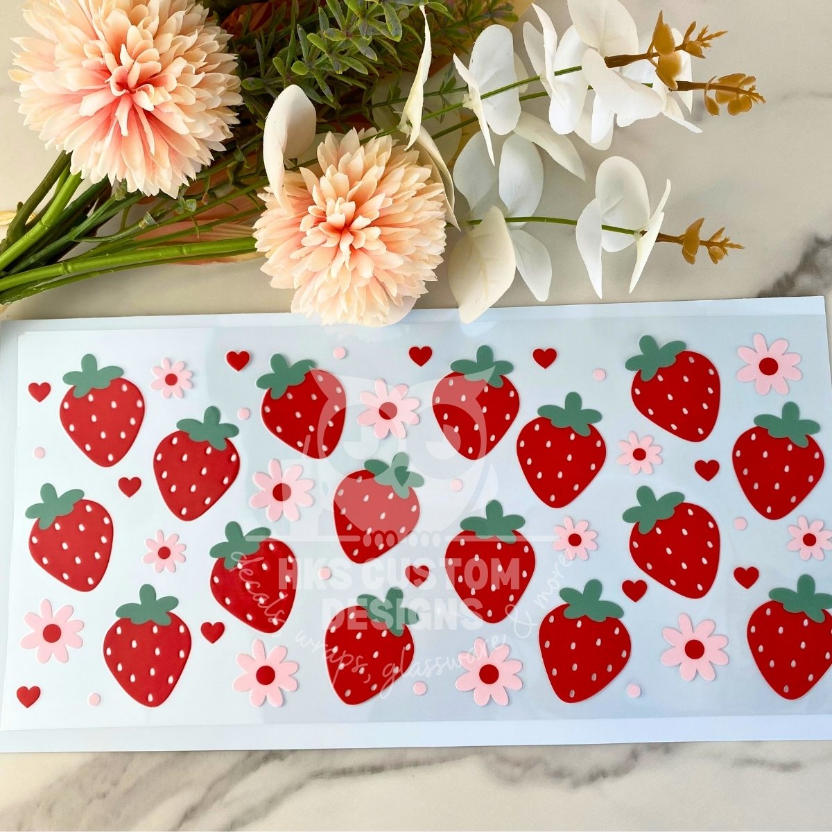 Strawberries | 40 oz UV DTF Wrap