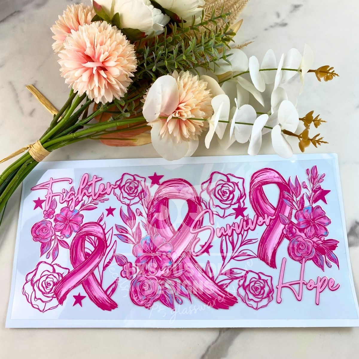 Breast Cancer Awareness | 40 oz UV DTF Wrap