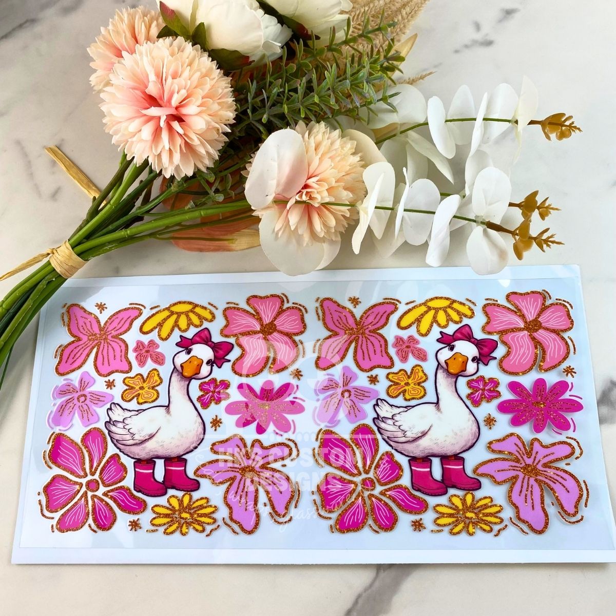 Floral Goose | 40 oz UV DTF Wrap