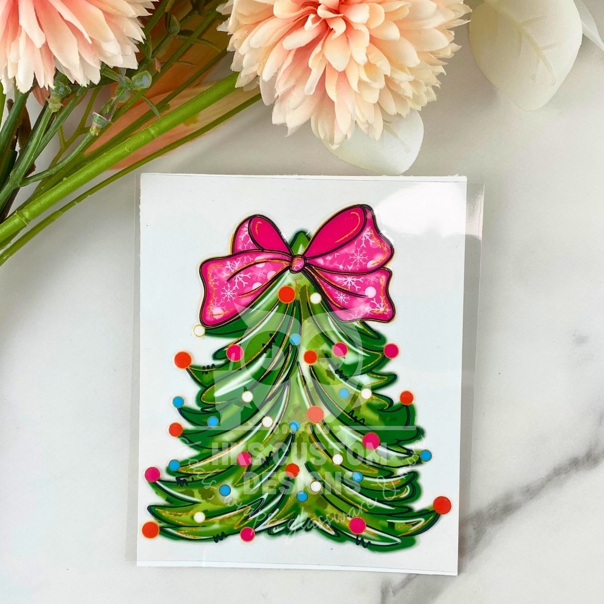 Pink Bow Tree | 4" UV DTF Decal