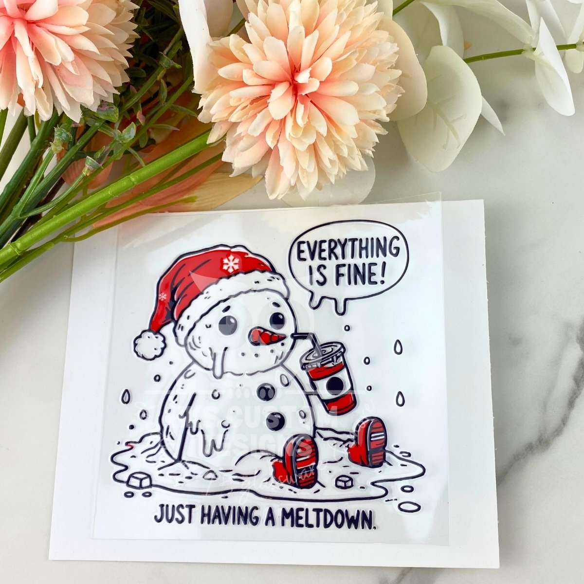 Snowman Just Having a Meltdown | 4" UV DTF Decal