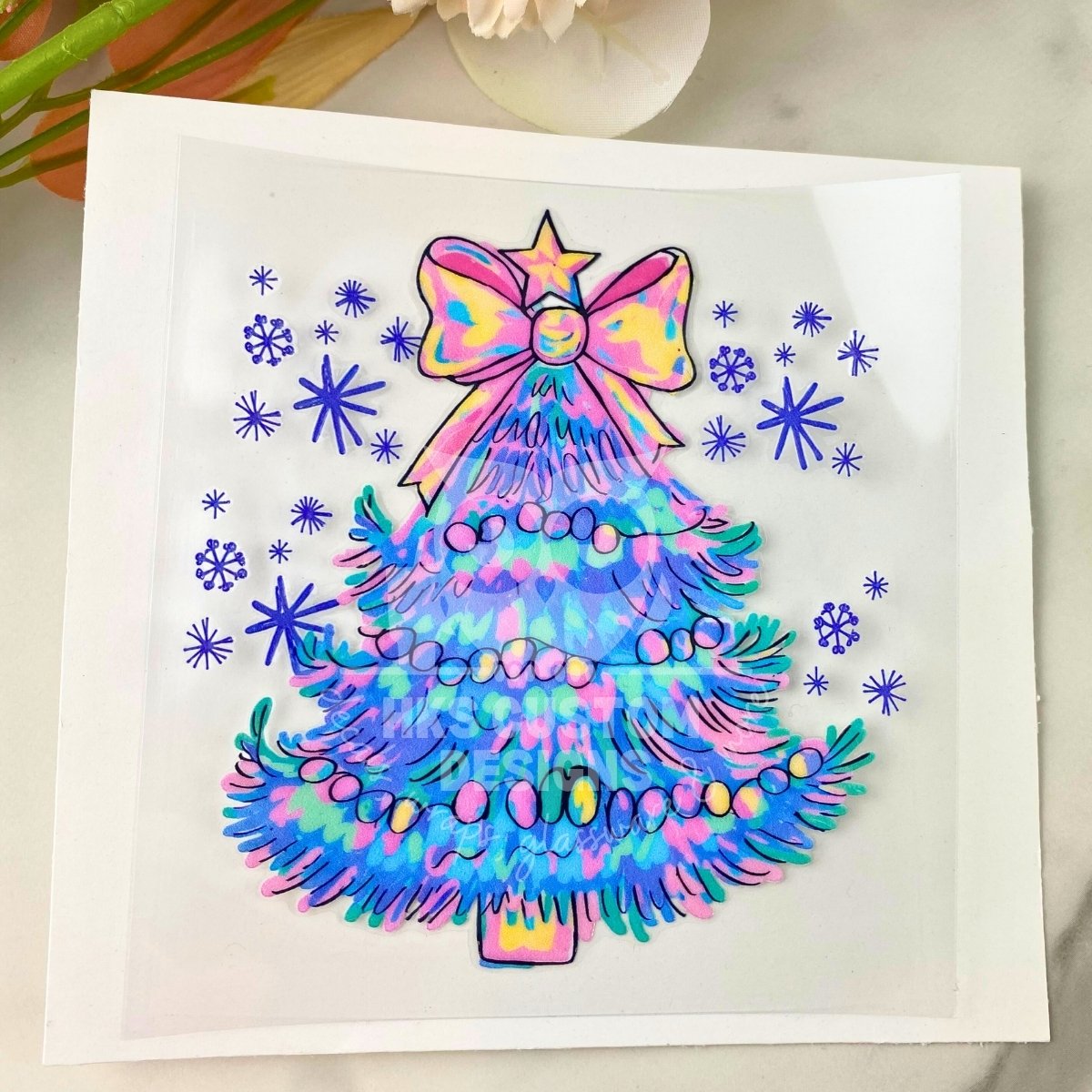 Purple and Pink Tree | 4" UV DTF Decal