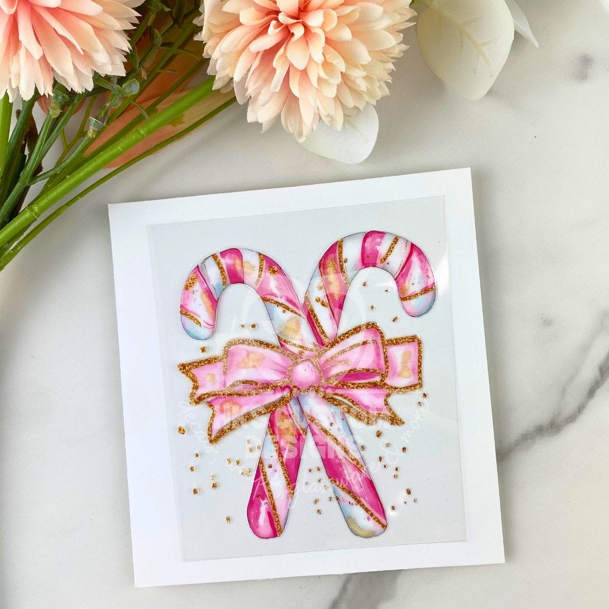 Pink Candy Cane | 4" UV DTF Decal