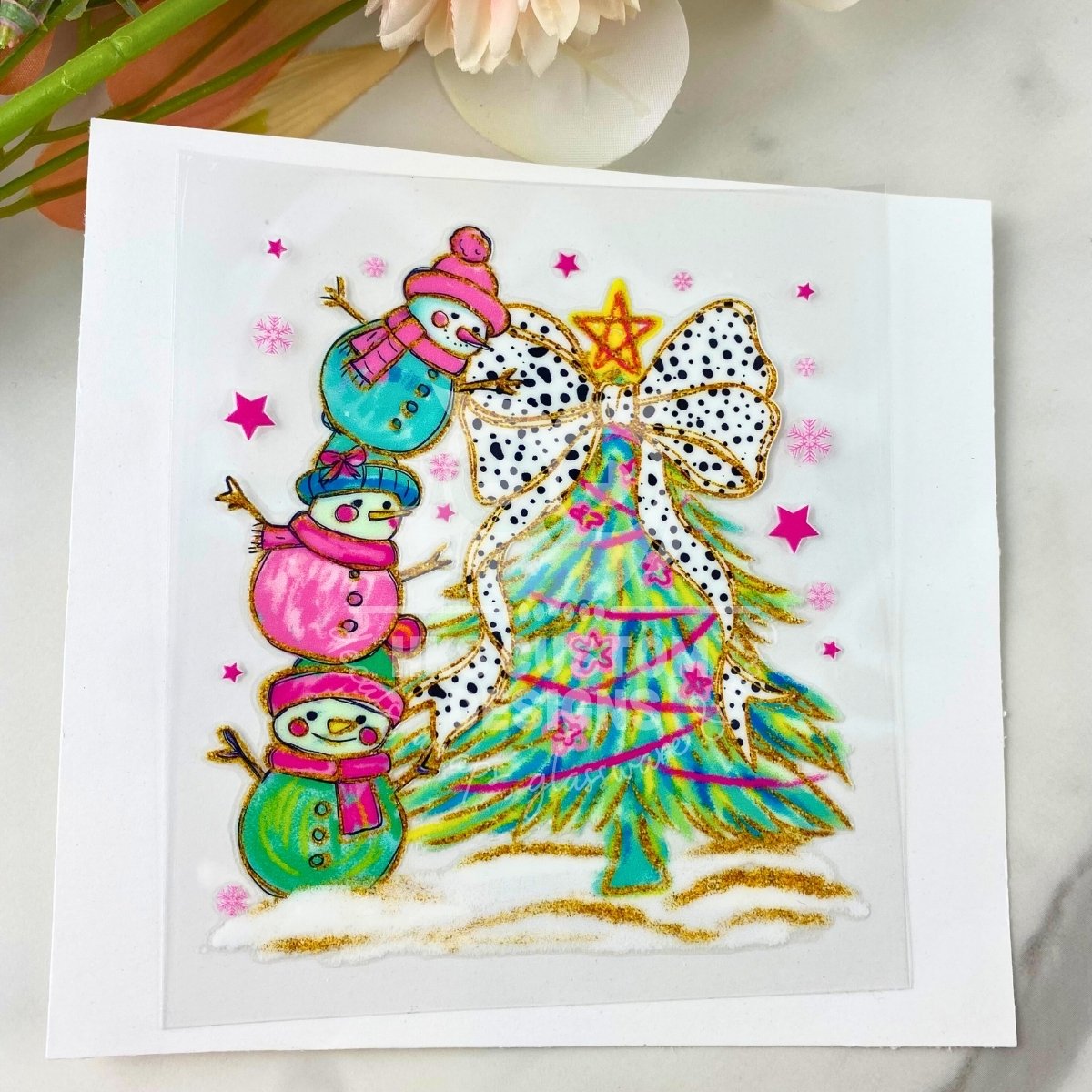 Three Snowmen | 4" UV DTF Decal