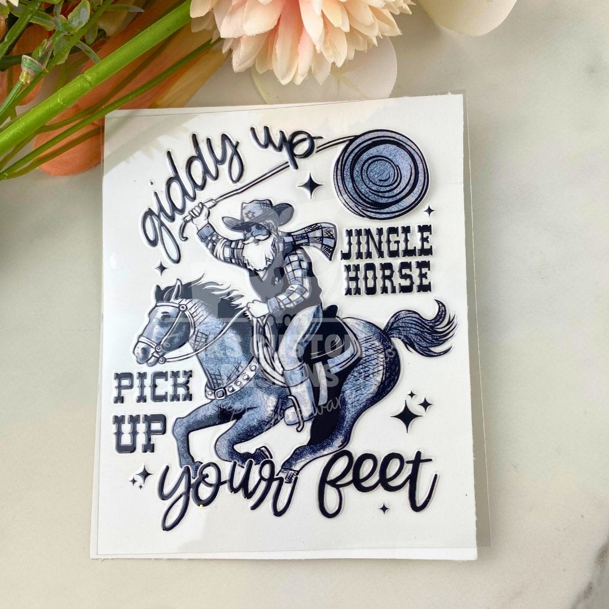 Giddy Up Jingle Horse | 4" UV DTF Decal