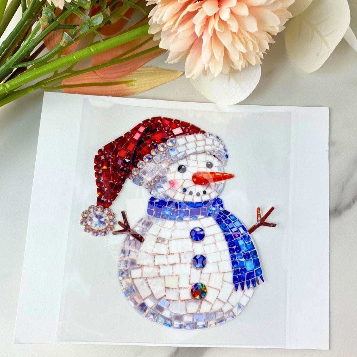 Rhinestone Snowman | 4" UV DTF Decal
