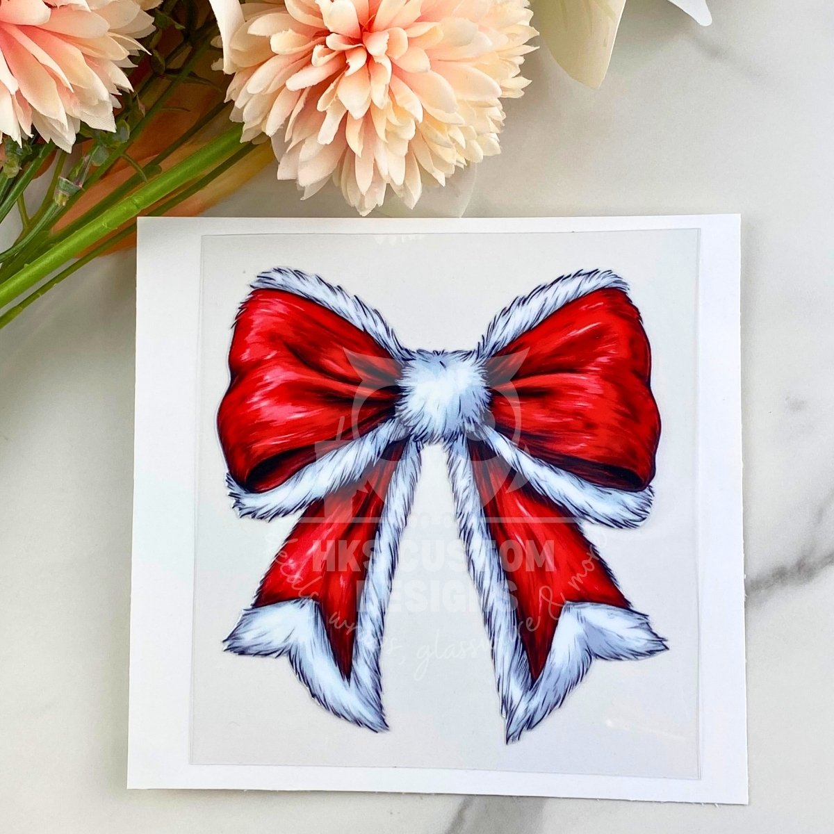 Santa Bow | 4" UV DTF Decal